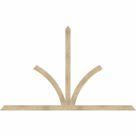 Ekena Millwork Richland Rough Sawn Timber Gable Bracket, Douglas Fir, 108"W x 68"H x 2"D x 4"F, 15/12 Pitch GBW108X68X0204RIC00RDF